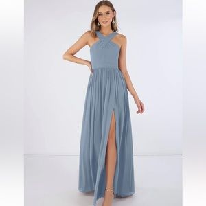 Dusty Blue Azazie Bridesmaid dress